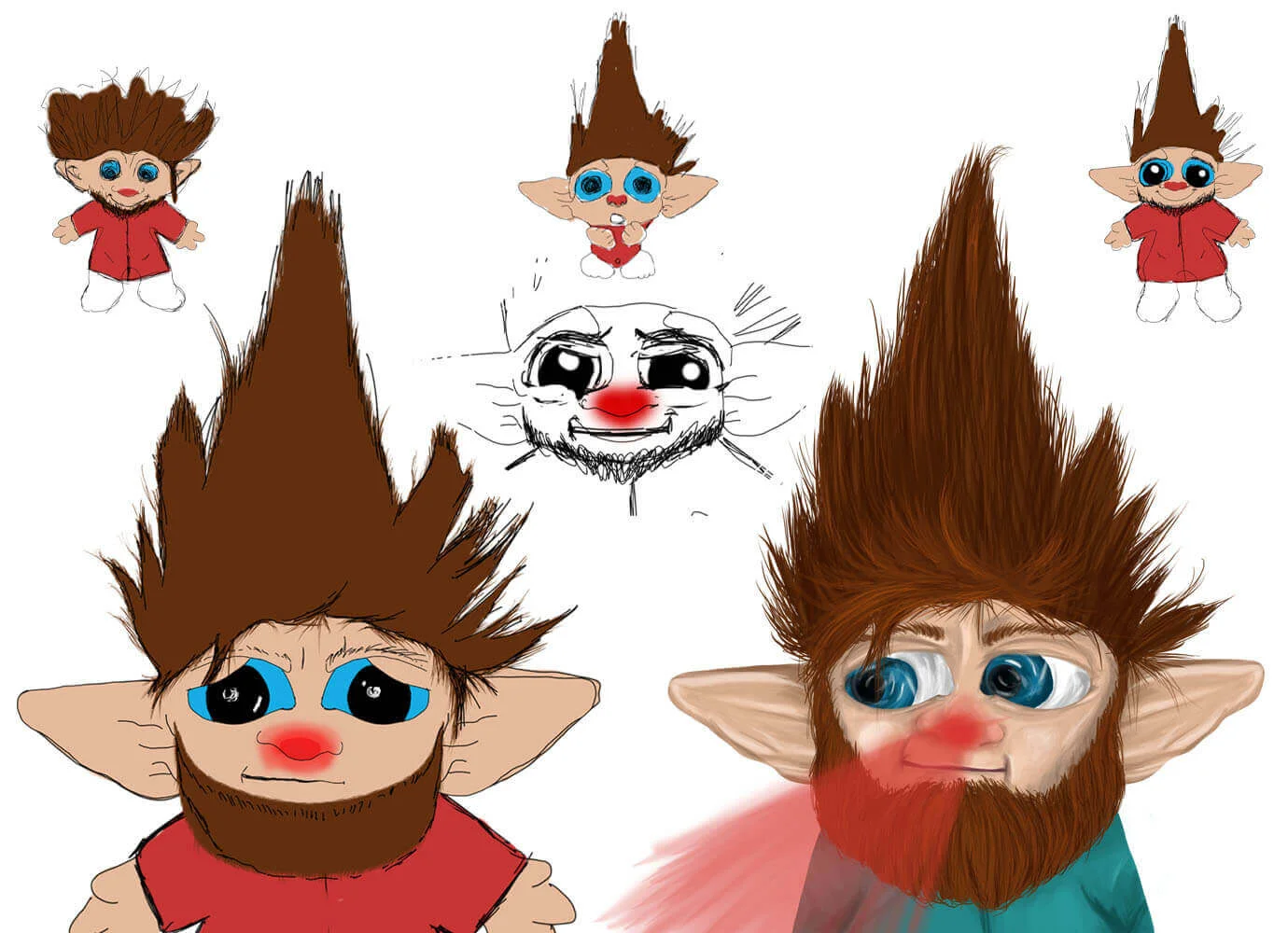 Process of developing the Christmas Troll character.